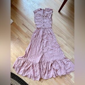 Free People Blush Button-Down Maxi Dress